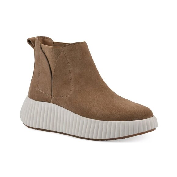 White Mountain Shoes - 99$ White Mountain Suede Dignify Platform Sneaker Boots Women's Size 8 Tan